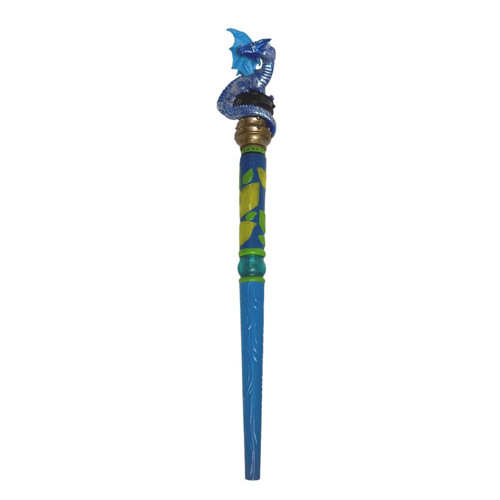 MagiQuest Blue Dragon Wand Great Wolf Lodge Interactive Blue Gold working